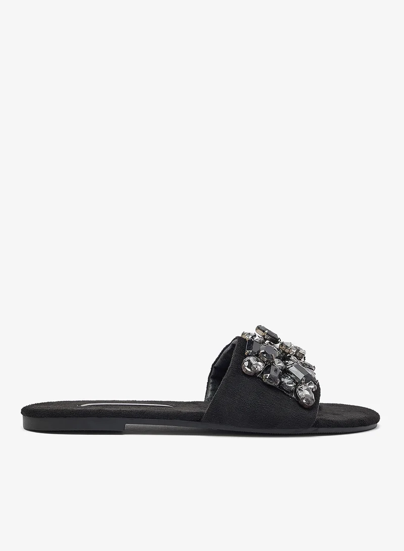 خزانة Diamonte Jewel Encrusted Flat Sandals